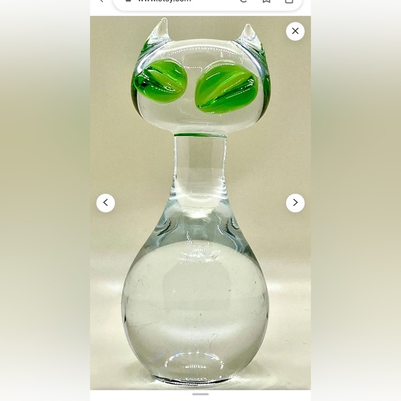 eneryda sweden Art M Glass Cat Figurine Swedish Glass Art Gifts For